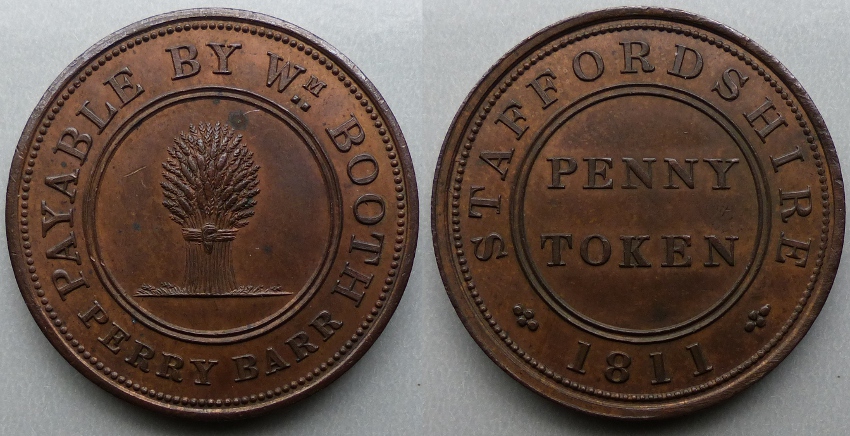 Perry Barr, William Booth 1811 penny Perry Barr, William Booth 1811 penny